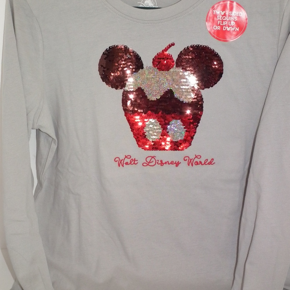Mickey Mouse Cupcake Reversible Sequin T-Shirt